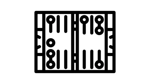 Backgammon game board table line icon animation Stockbeeldmateriaal 326764105
