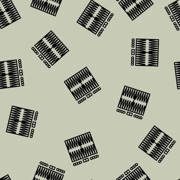 Backgammon game board table line seamless pattern Stock Illustration