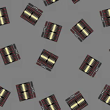 Backgammon game board table vector seamless pattern Stock Illustration