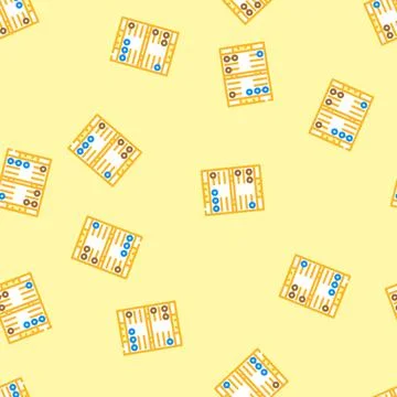 Backgammon game board table vector seamless pattern Stock Illustration
