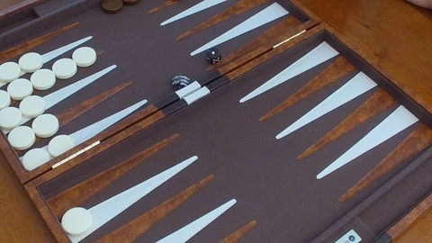 Backgammon Game Closeup Stock Footage 87926565