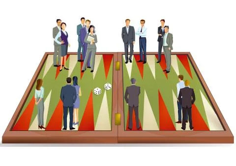 Backgammon game concept, illustration Stock Illustration
