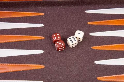 Backgammon game with dice Stock Photos
