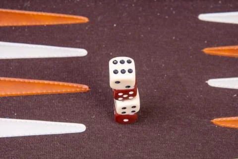 Backgammon game with dice Stock Photos