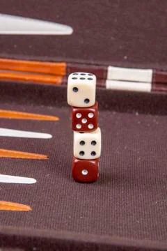 Backgammon game with dice Stock Photos