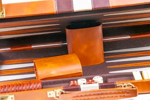 Backgammon game with dice Foto stock