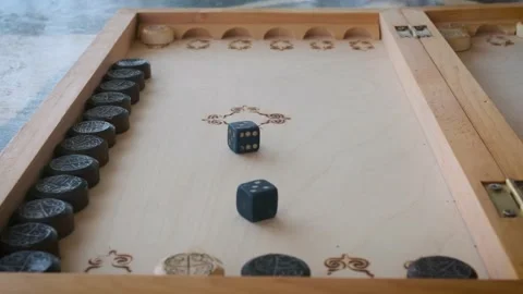 Backgammon game dice roll and move Stock Footage 205216232