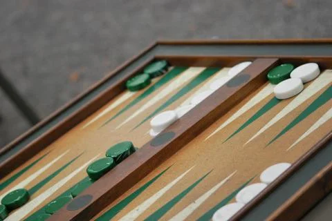 Backgammon Game in The Park Stock Photos