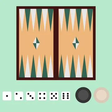 Backgammon Game Set Stock Illustration