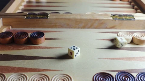 Backgammon game with two dice Stock Footage 95938644