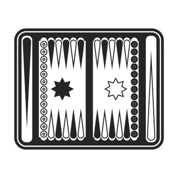Backgammon icon in black style isolated on white background. Board games symbol Stock Illustration