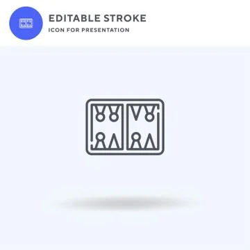 Backgammon icon vector, filled flat sign, solid pictogram isolated on white,  Stock Illustration