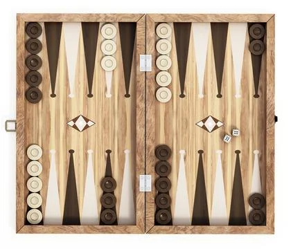 Backgammon isolated on white background. 3D illustration Stock Illustration
