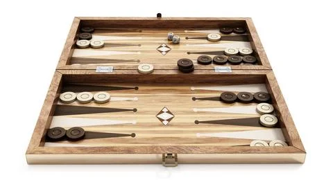 Backgammon isolated on white background. 3D illustration Stock Illustration