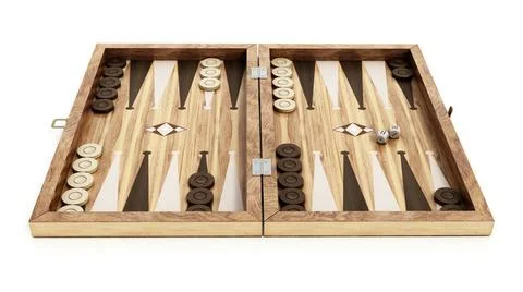 Backgammon isolated on white background. 3D illustration Backgammon isolat... Stock-Fotos