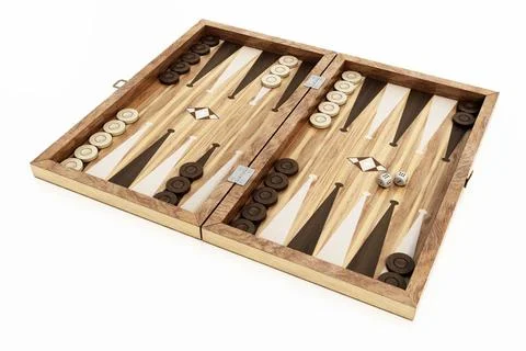 Backgammon isolated on white background. 3D illustration Backgammon isolat... Stock-Fotos