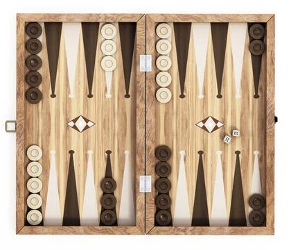 Backgammon isolated on white background. 3D illustration Backgammon isolat... Stock Photos