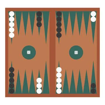 Backgammon isolated on a white background. Oriental board game for two people Stock Illustration