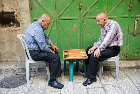 Backgammon in Jerusalem Stock Photos