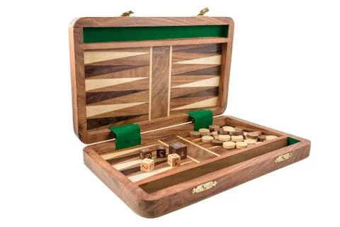 	The backgammon is photographed on the white background Stock Photos