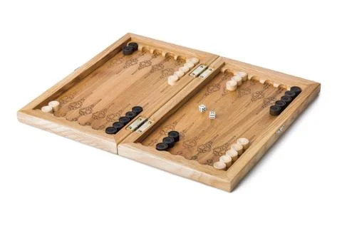 Backgammon playing field and dices Stock Photos