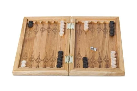 Backgammon playing field and dices Stock Photos