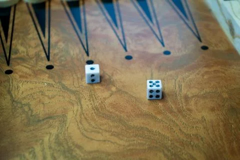 Backgammon playing field and dices - games background 写真素材