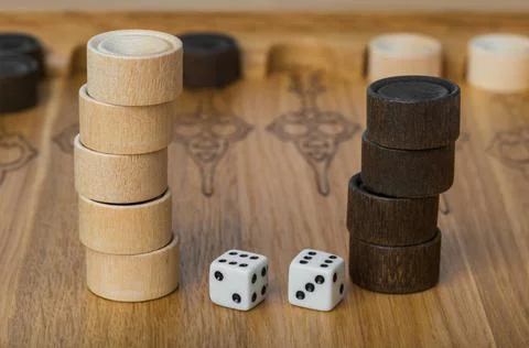 Backgammon playing field and dices Backgammon playing field and dices - ga... Stock Photos