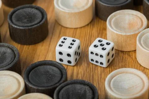 Backgammon playing field and dices Backgammon playing field and dices - ga... Stock Photos