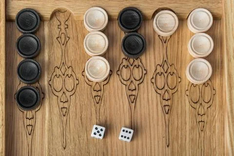 Backgammon playing field and dices Backgammon playing field and dices - ga... Stock Photos