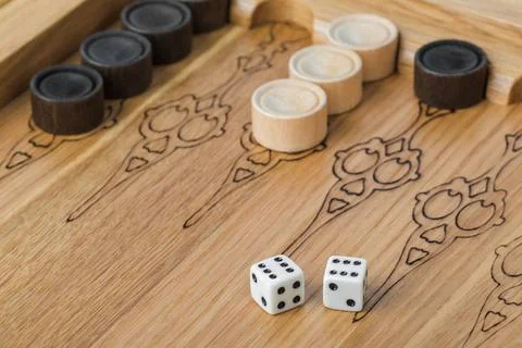 Backgammon playing field and dices Backgammon playing field and dices - ga... Stock Photos