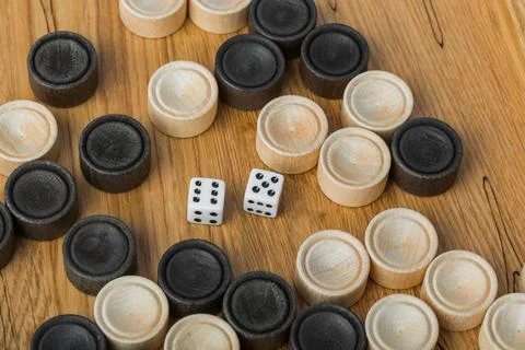 Backgammon playing field and dices Backgammon playing field and dices - ga... Stock Photos