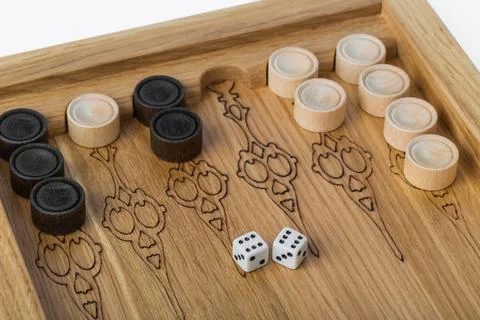 Backgammon playing field and dices Backgammon playing field and dices - ga... Stock Photos