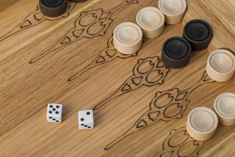 Backgammon playing field and dices Backgammon playing field and dices - ga... Stock Photos
