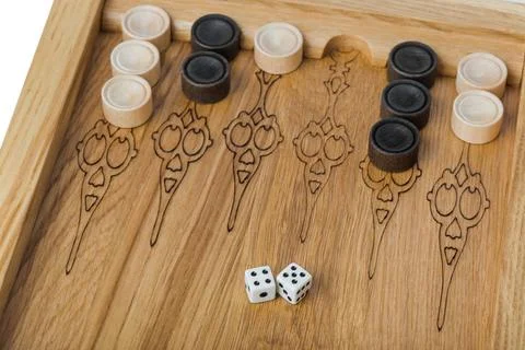Backgammon playing field and dices Backgammon playing field and dices - ga... Stock Photos