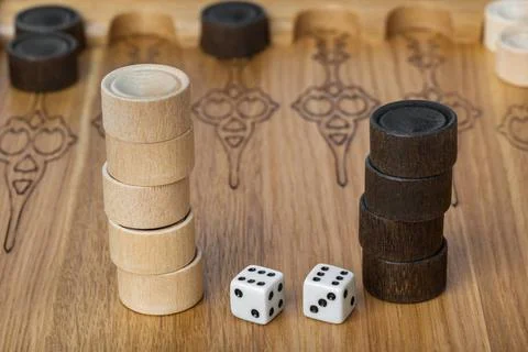 Backgammon playing field and dices Backgammon playing field and dices - ga... Stock Photos