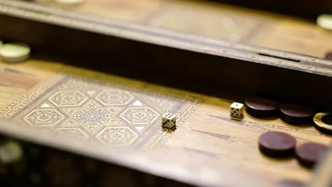 Backgammon slow motion Stock Footage 157390709