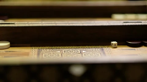 Backgammon slow motion horizontal Stock Footage 157390692