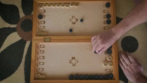 Backgammon video boards on top during the game Stock Footage 205216117