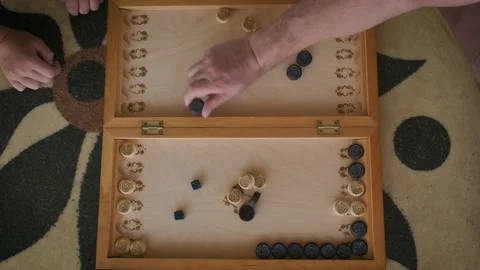 Backgammon video boards on top during the game Stock Footage 208118201