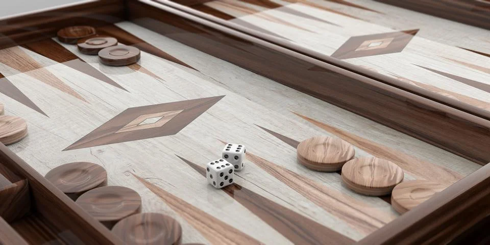 Backgammon wooden dice Stock Illustration