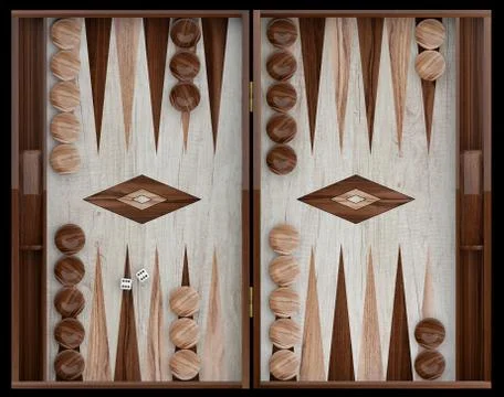 Backgammon wooden dice up Stock Illustration
