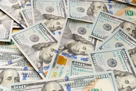 Background of 100 dollar bills Stock Photos