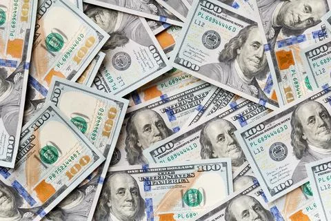 Background of 100 dollar bills Stock Photos