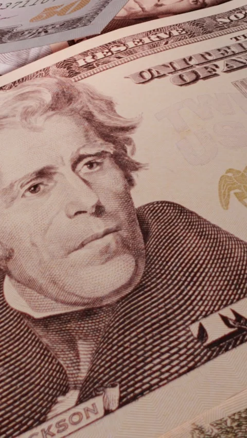 Background with 20 dollar bill close-up Stock Footage 260626058