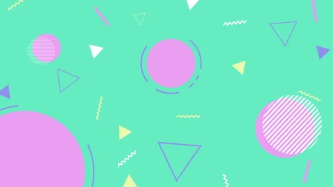 Background 2D Memphis Animation Green Stock Footage 242071769