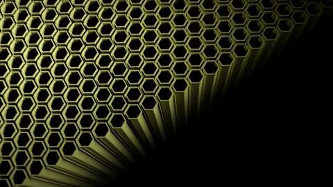 Background with 3d beehive on black Ilustração Stock