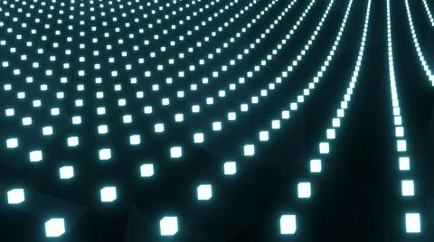 Background 3D with blue cubes waves, abstract technology design, fantastic se Stock Illustration