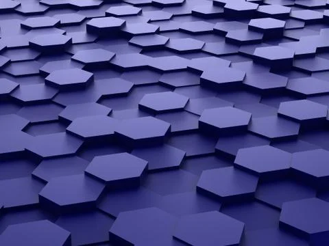 Background of 3d blue hexagon blocks Stock Illustration
