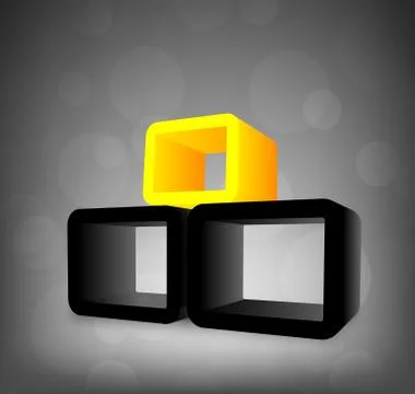 Background with 3d elements Stock Illustration
